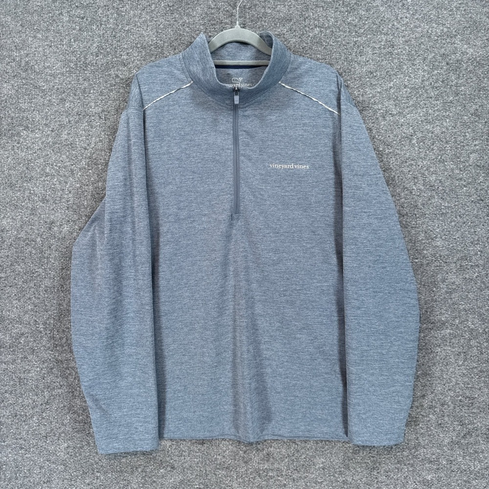 Vineyard Vines Performance 1/4 Zip Mens XL Blue Stretch Pullover Sweatshirt